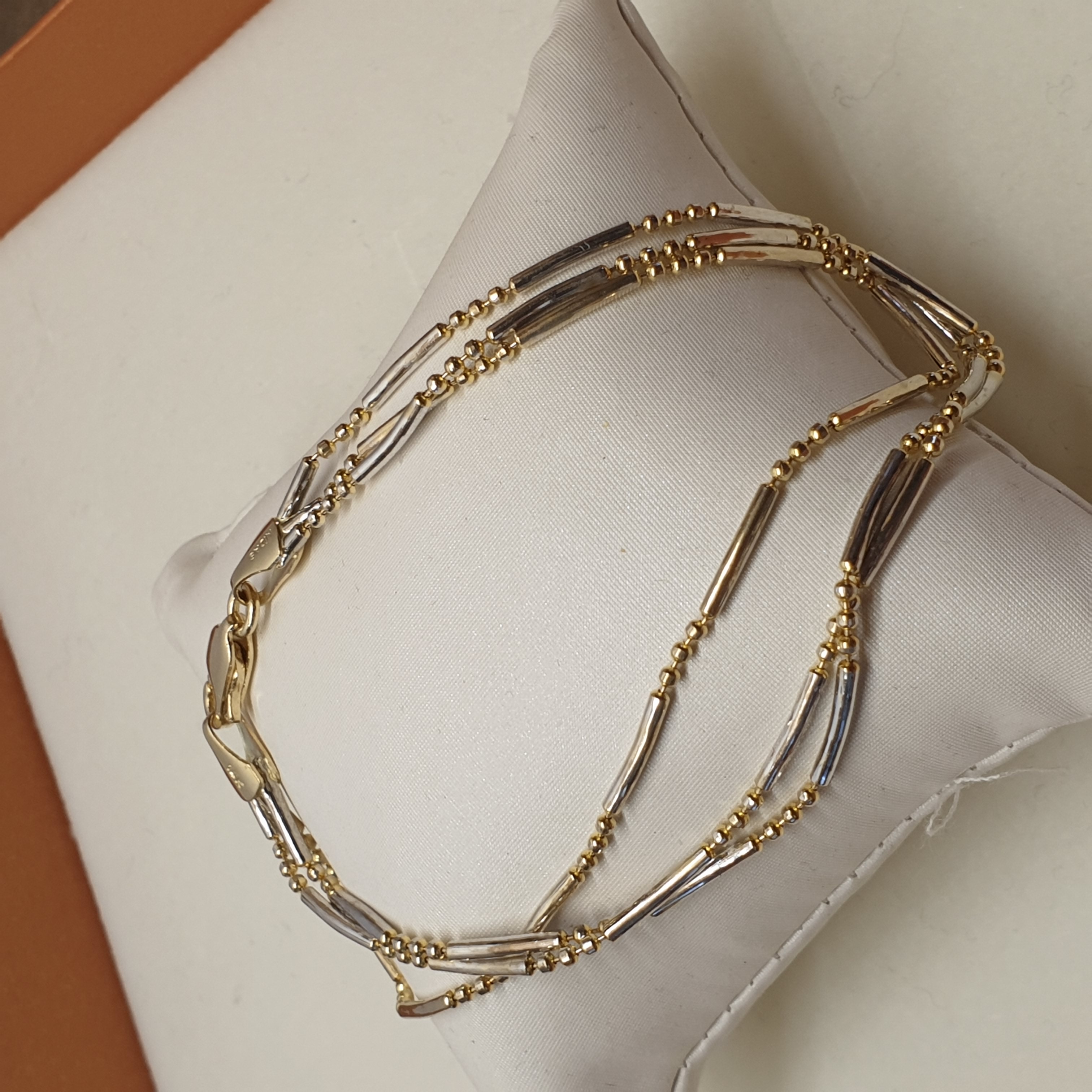 20,5 cm Design Armband Gliederarmband Gold 585 14 k teilplatiniert Vintage elegant GA103