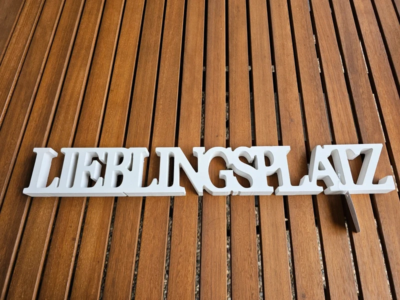 Boltze Schriftzug Dekoration Lieblingsplatz weiß 60 cm