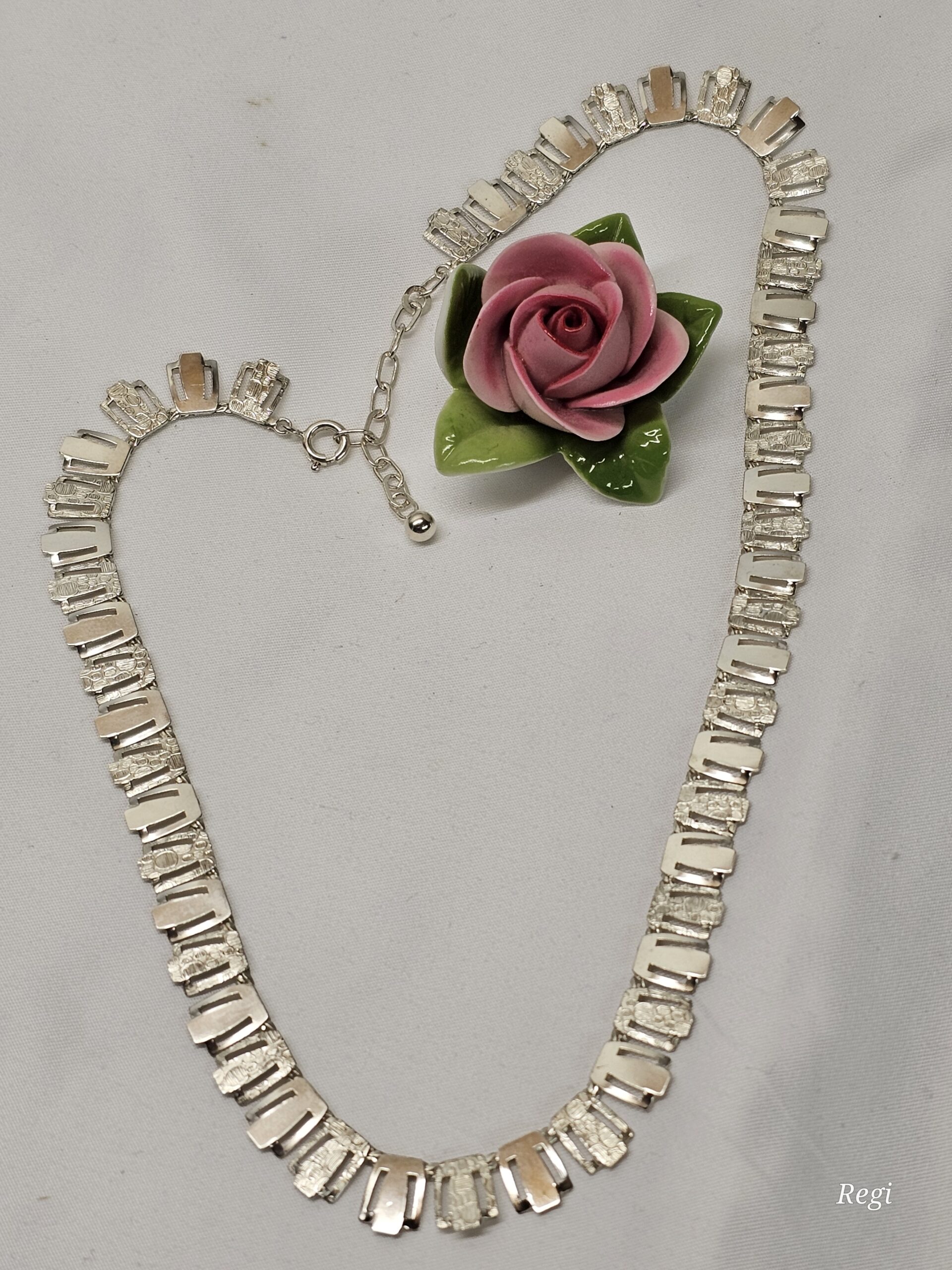 39 - 44,5 cm Kette Silberkette Halskette 835 Silber Gliederkette Vintage elegant HK182