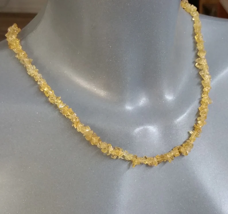 Halskette Citrin mit Schraub-Verschluss EK102