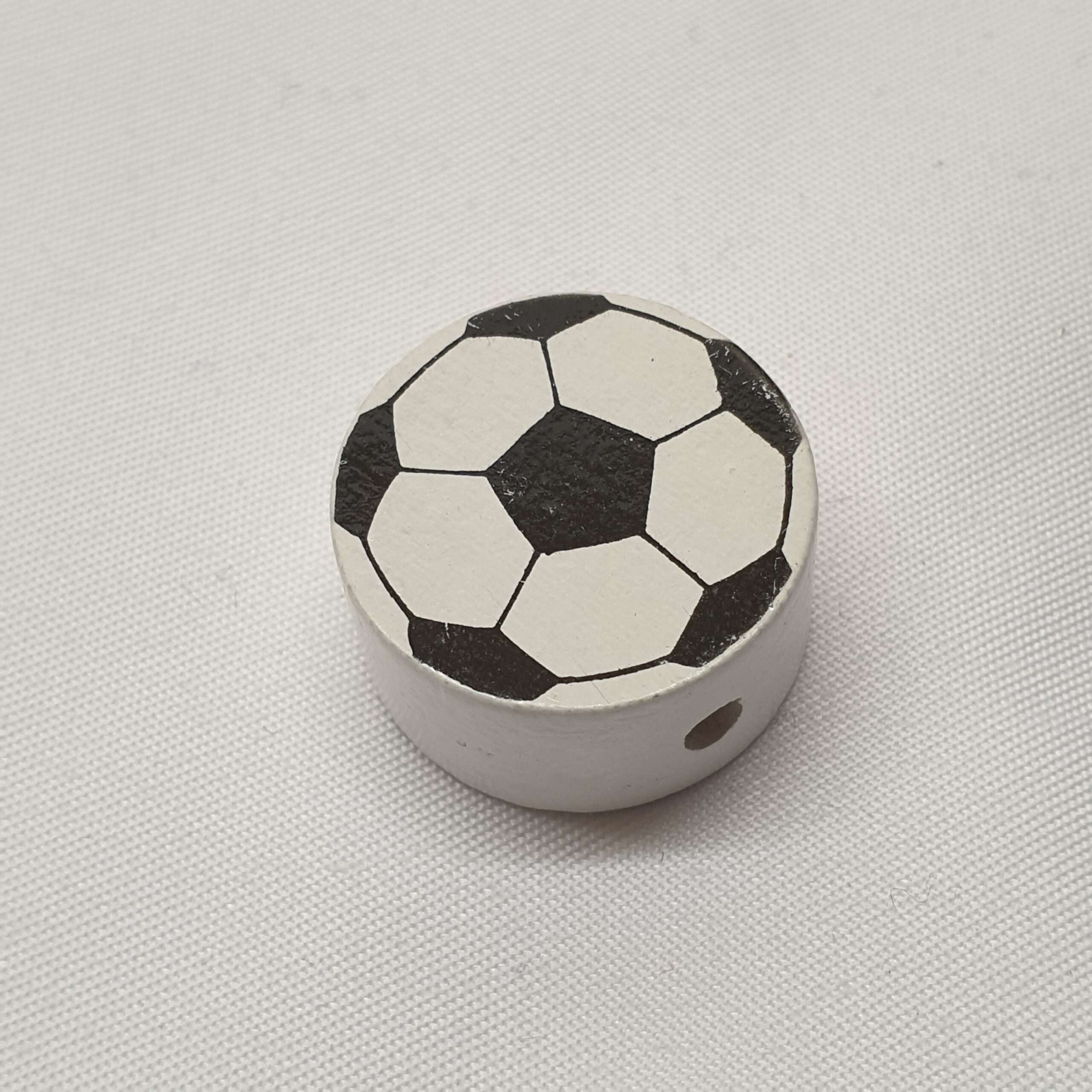 Motivperle Motiv Perle Scheibe rund Fußball weiß schwarz MP272