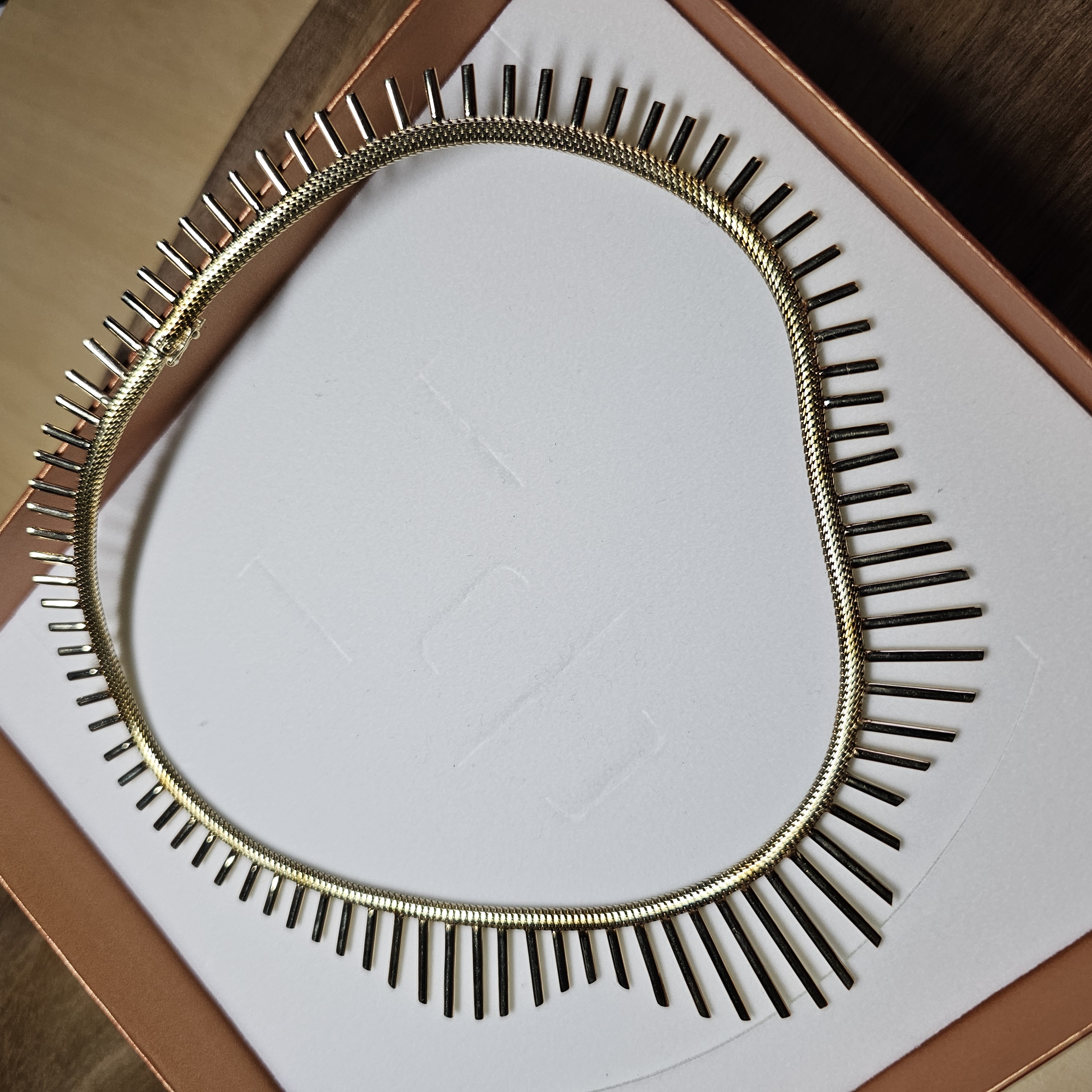 41,5 cm Elegantes Collier Stabhalskette Kette Gold 585 Vintage Design elegant selten rar GK165