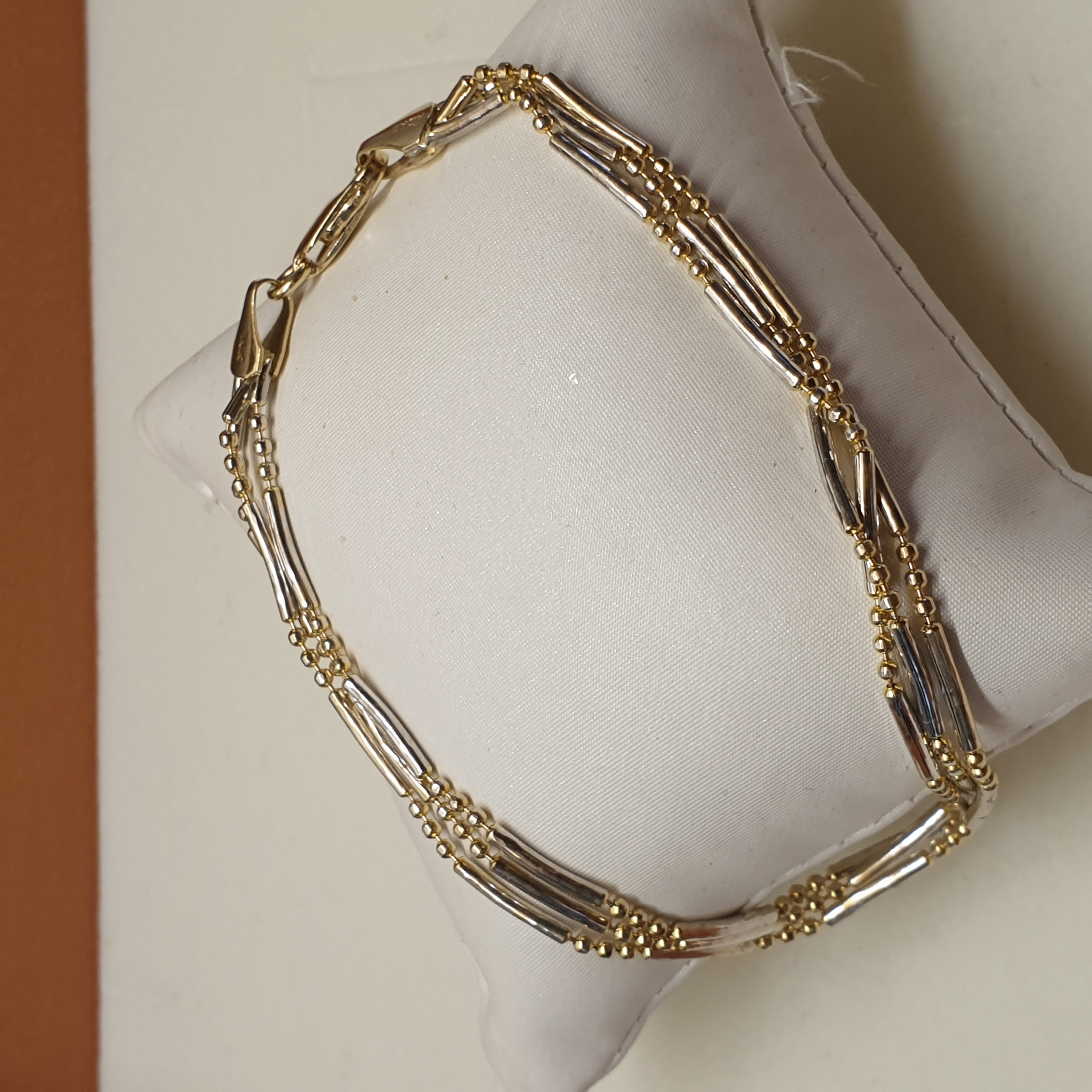 20,5 cm Design Armband Gliederarmband Gold 585 14 k teilplatiniert Vintage elegant GA103