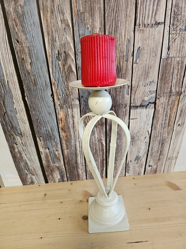 Weißer Kerzenständer Vintage
