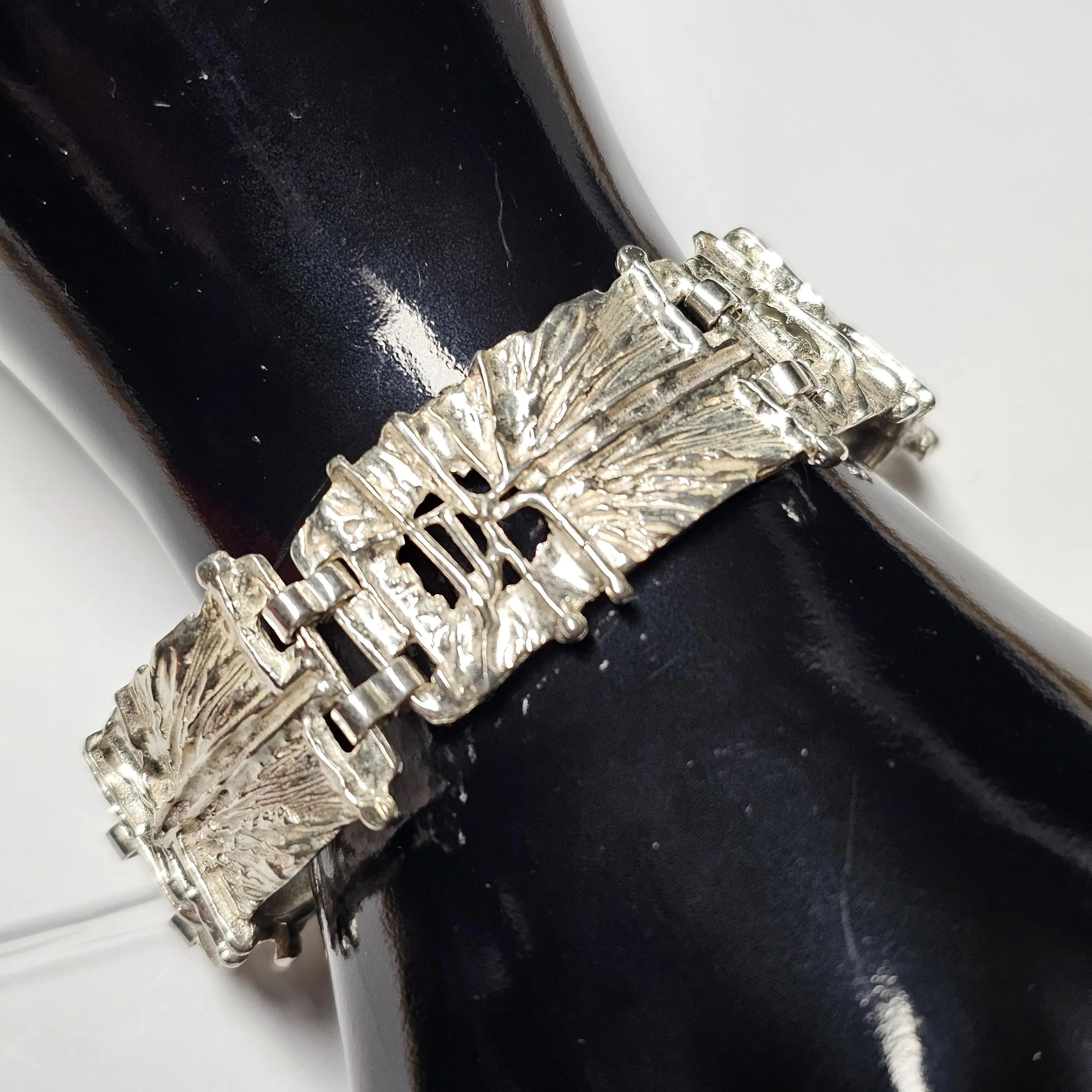 19 cm Nostalgisches Armband Gliederarmband Modernist Silber 835 Design Vintage elegant SA291