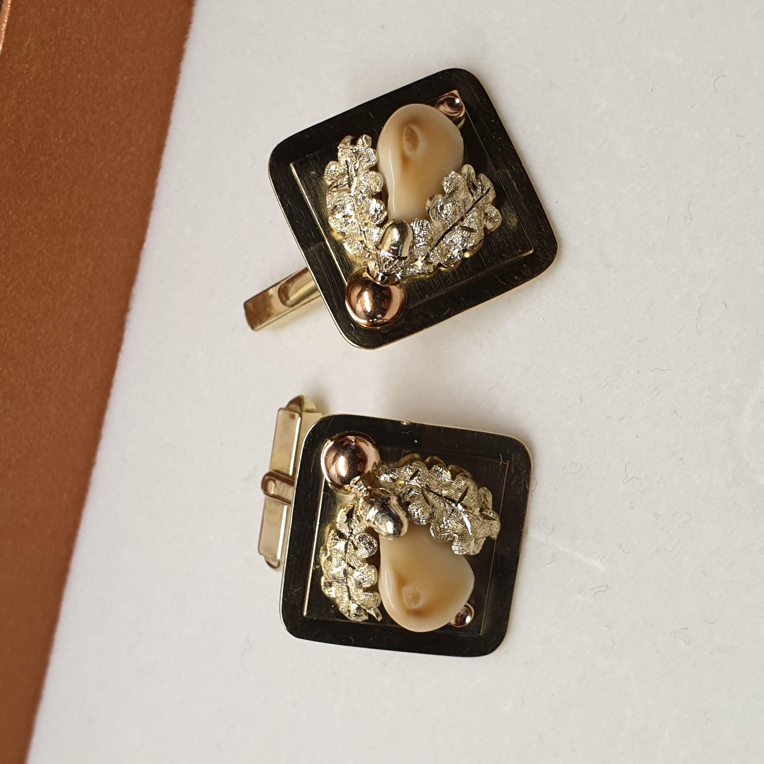 Trachtenschmuck Jagdschmuck Design Manschettenknöpfe Gold 585 Grandeln Vintage elegant GM101
