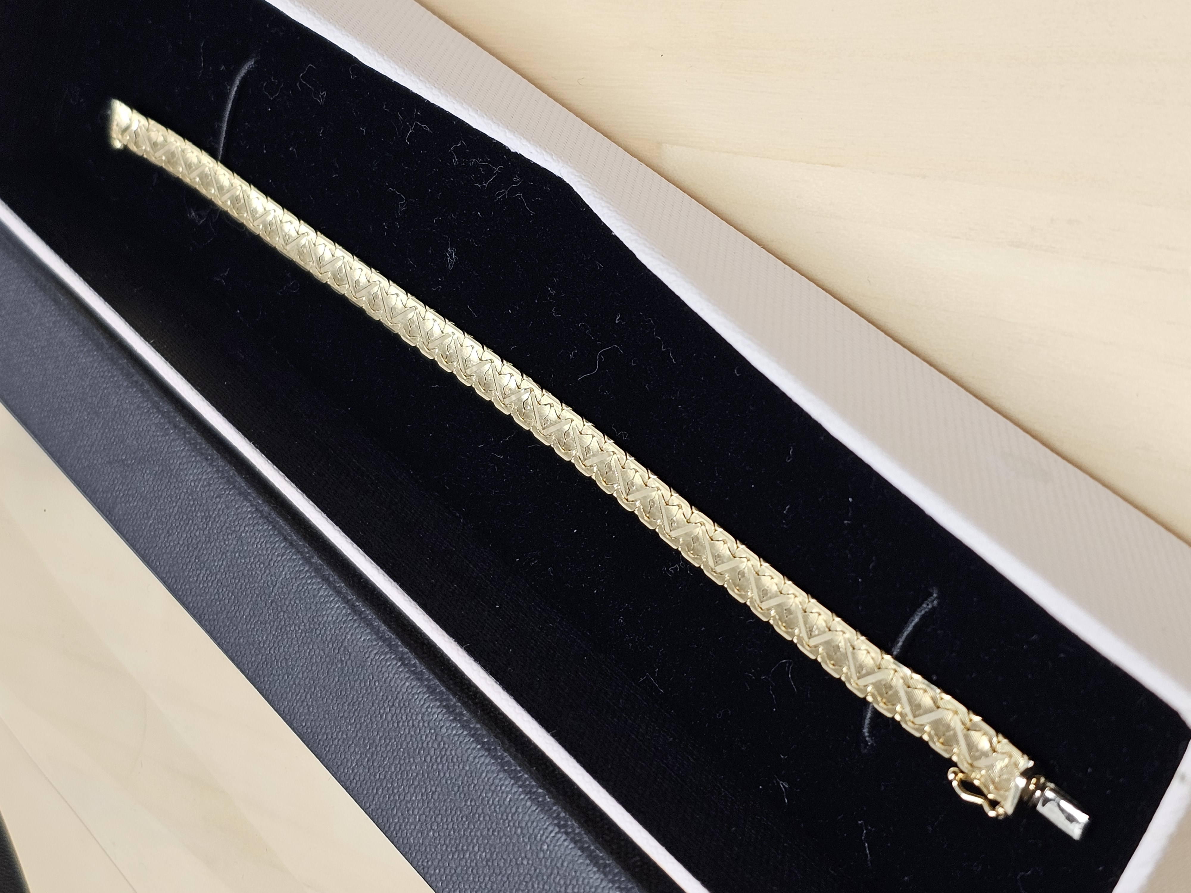 18 cm Milanaise Teppicharmband Schlangenarmband Armband Gold 585 Vintage elegant glänzend GA125