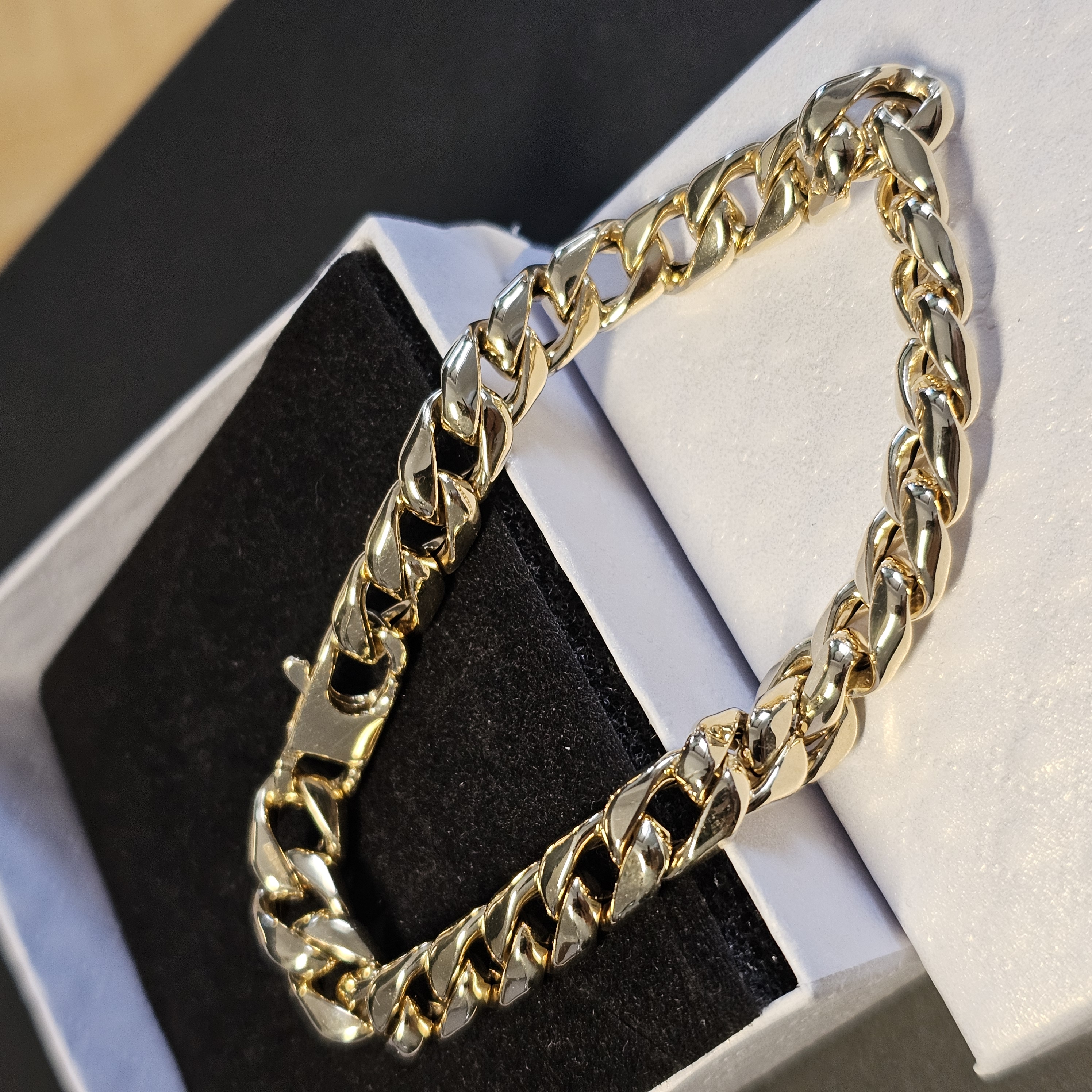 21,5 cm Goldarmband Panzerarmband Armband Gold 585 Vintage elegant GA136