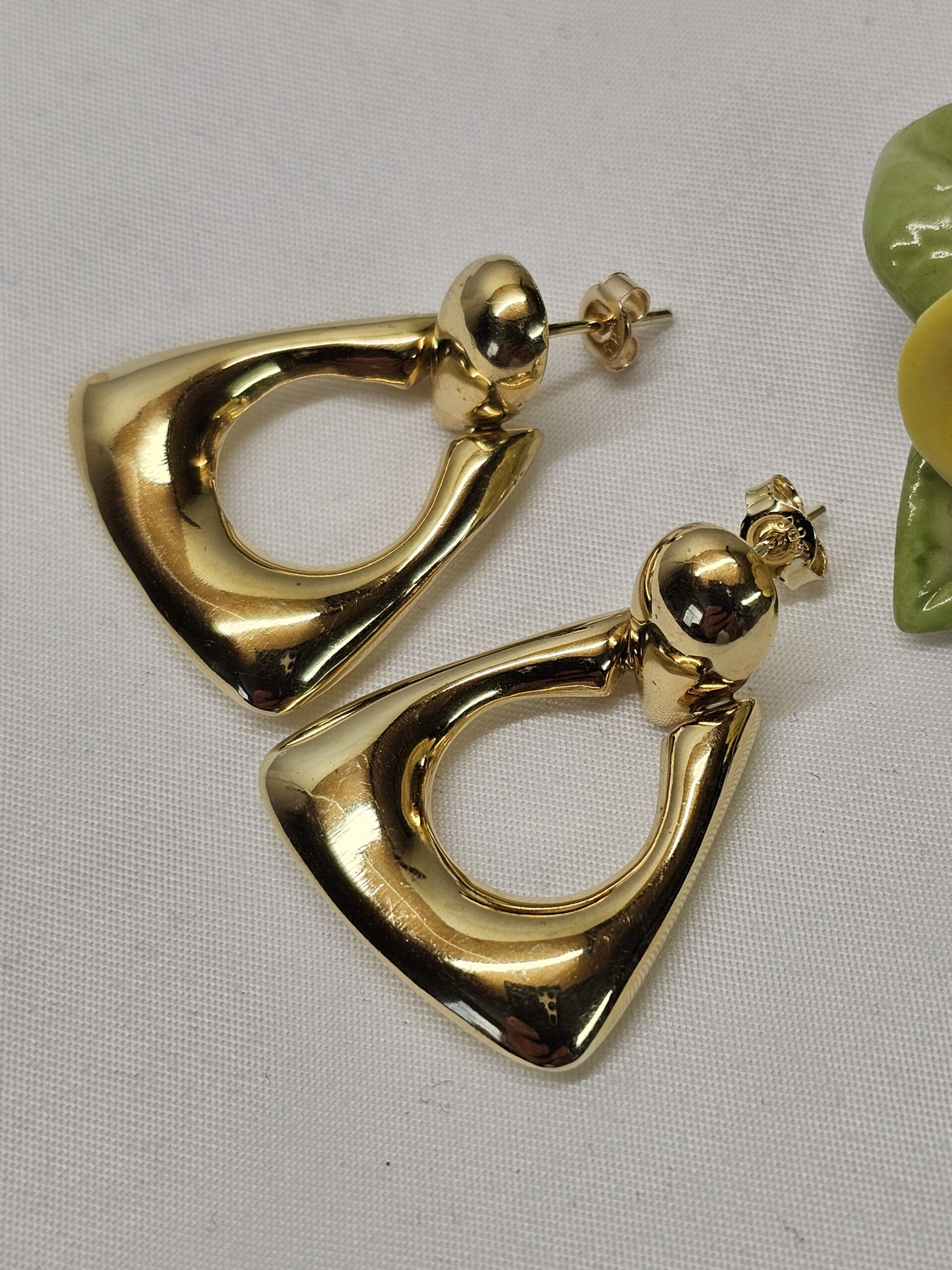 Modisch schicke nostalgische Ohrringe Ohrstecker Gold 585 Design Vintage elegant OR152